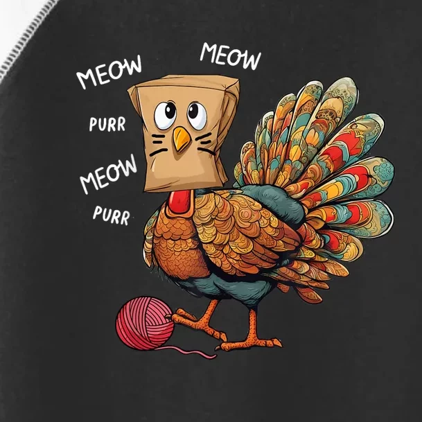 Thanksgiving Turkey Meow IM A Cat Funny Thanksgiving Toddler Fine Jersey T-Shirt