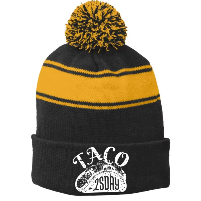 Taco Tuesday Mexican Stripe Pom Pom Beanie