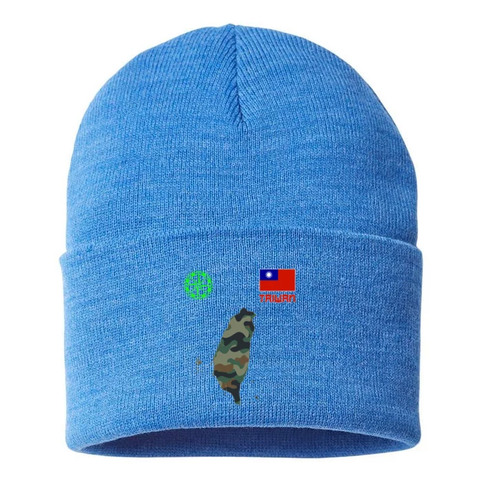 Taiwan Taiwan Map Taiwan Flag Flag Of Taiwan Gift Sustainable Knit Beanie