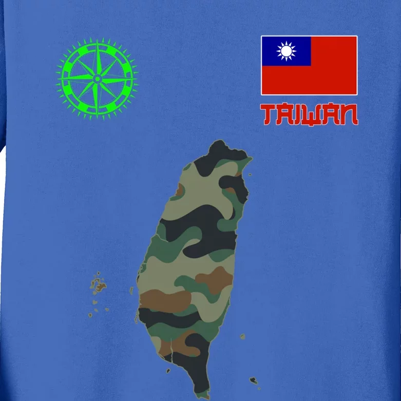 Taiwan Taiwan Map Taiwan Flag Flag Of Taiwan Gift Kids Long Sleeve Shirt