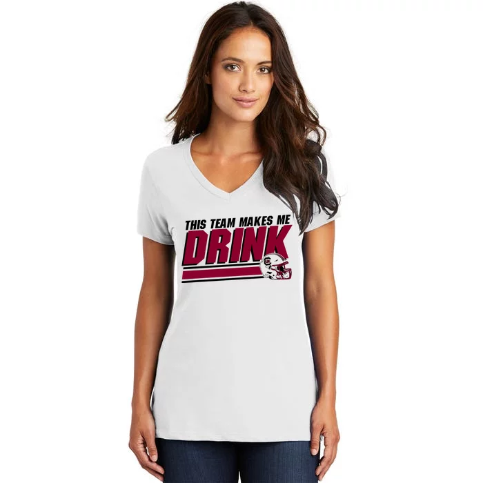 This Team Makes Me Drink South Carolina Football Women's V-Neck T-Shirt