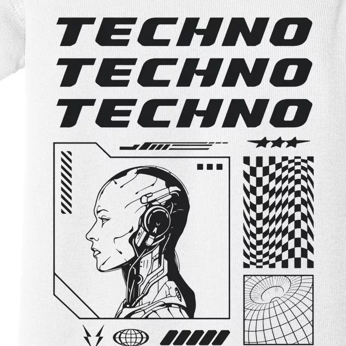 Techno  Techno Music Baby Bodysuit