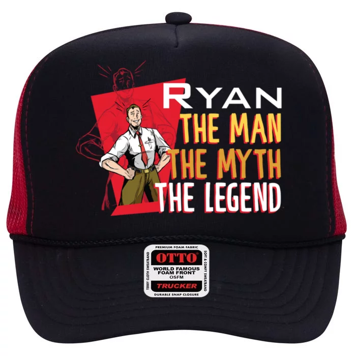 The The Myth The Legend Ryan Gift High Crown Mesh Trucker Hat