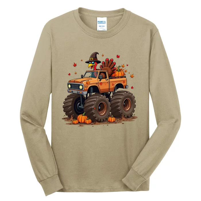 Thanksgiving Turkey Monster Truck Gift Tall Long Sleeve T-Shirt