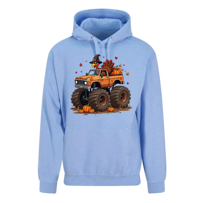 Thanksgiving Turkey Monster Truck Gift Unisex Surf Hoodie