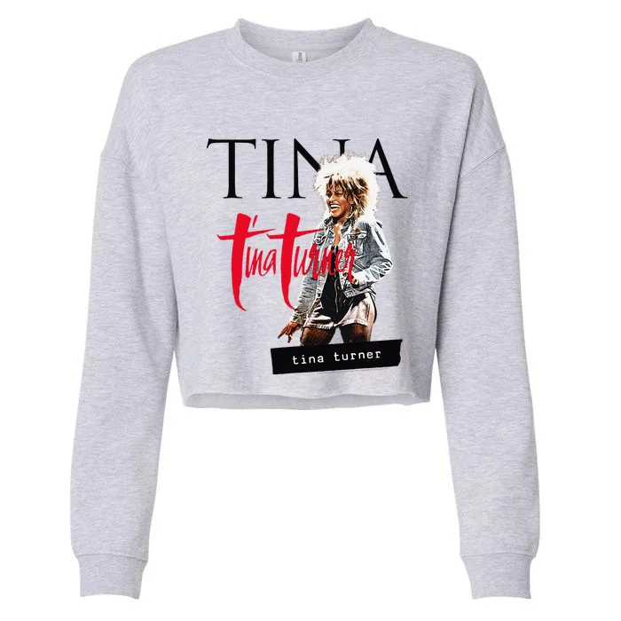 Tina Turner Multi Logo Photo Cropped Pullover Crew