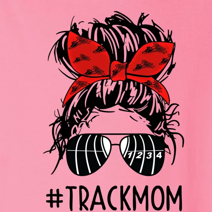 #Trackmom Track Mom Messy Bun Marathon Running Mother's Day Gift Toddler Long Sleeve Shirt