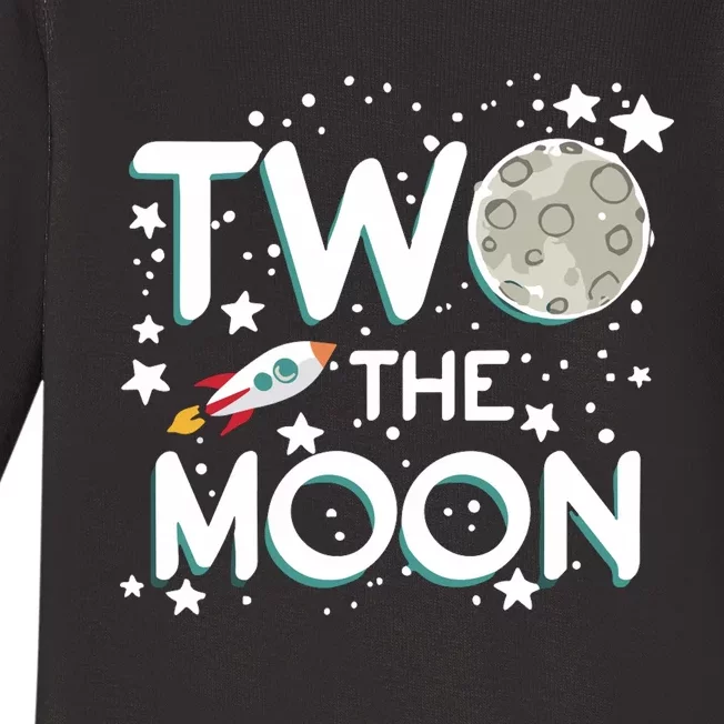 Two The Moon 2nd Birthday Gift For 2 Year Old Baby Long Sleeve Bodysuit