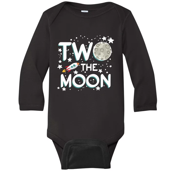 Two The Moon 2nd Birthday Gift For 2 Year Old Baby Long Sleeve Bodysuit