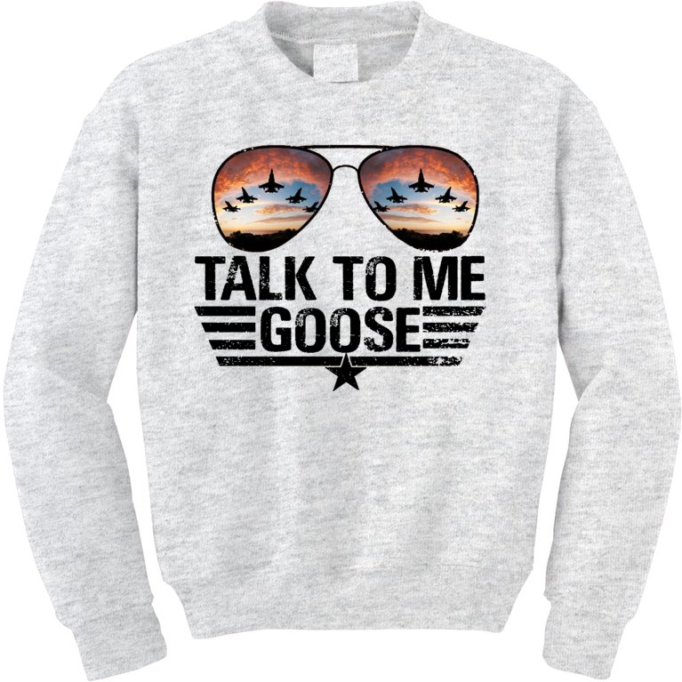 Talk To Me Goose Jet Fighter Sunglasses Kids Sweatshirt