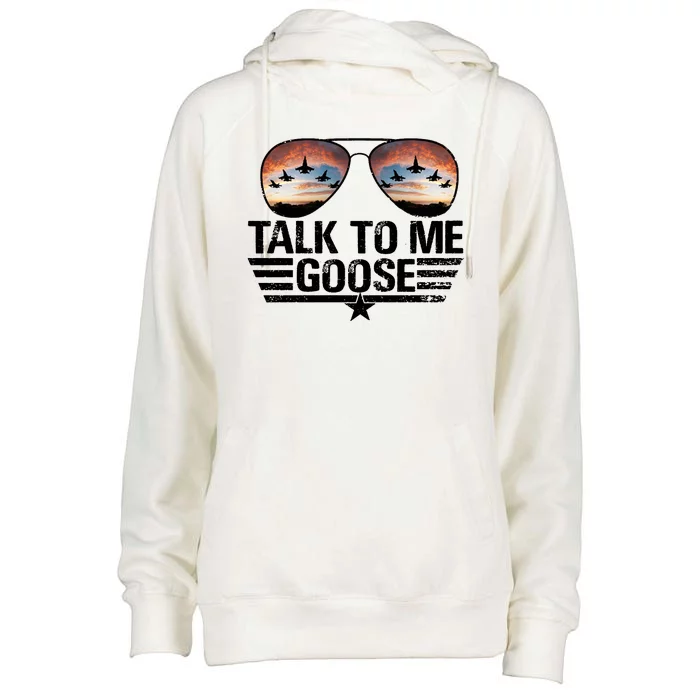 Talk To Me Goose Jet Fighter Sunglasses Womens Funnel Neck Pullover Hood