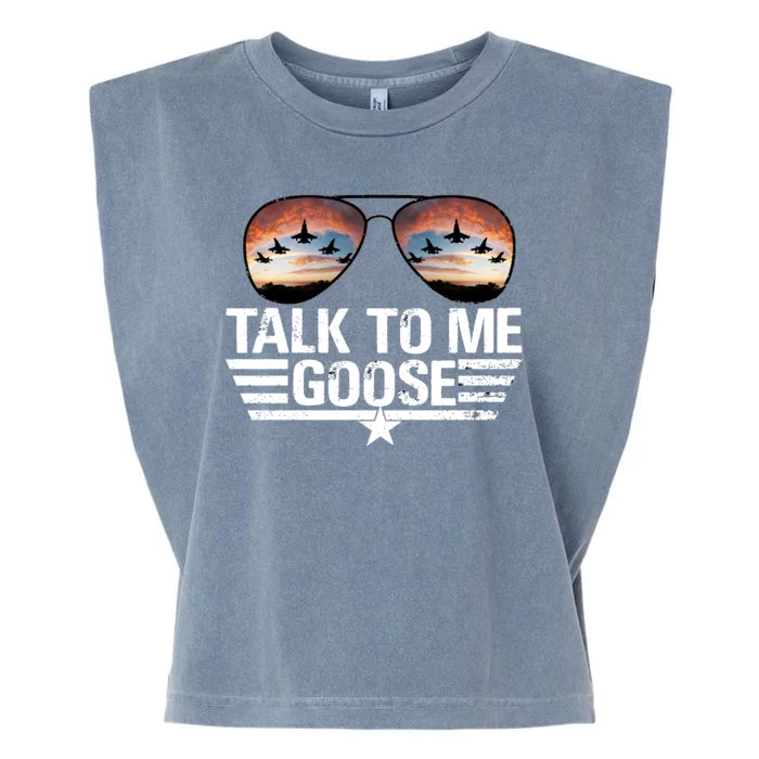 Talk To Me Goose Jet Fighter Sunglasses Garment-Dyed Women's Muscle Tee