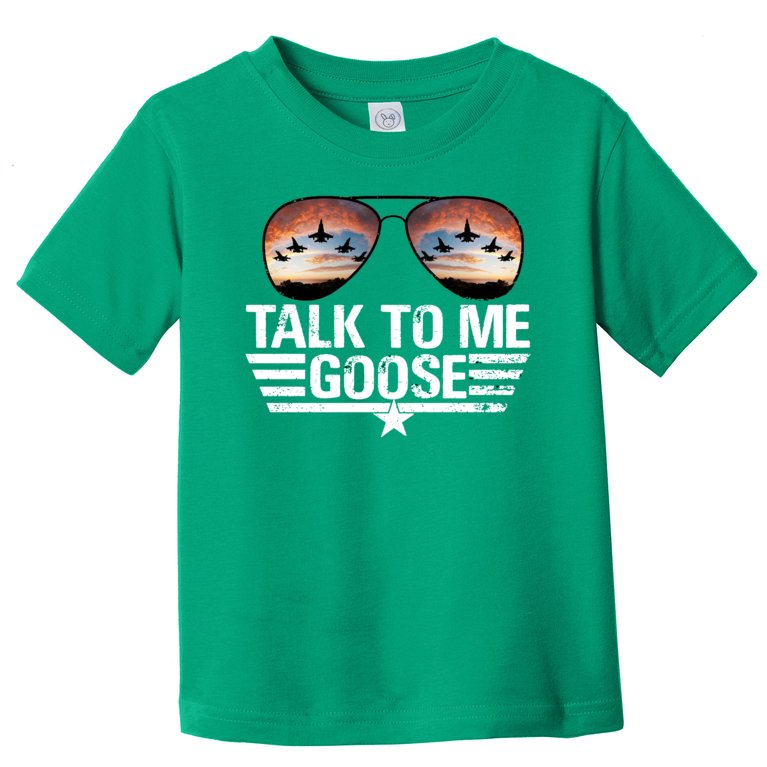 Talk To Me Goose Jet Fighter Sunglasses Toddler T-Shirt