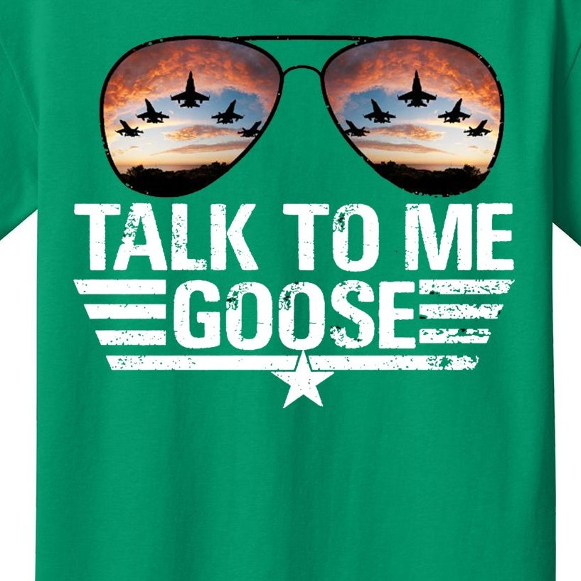 Talk To Me Goose Jet Fighter Sunglasses Kids T-Shirt