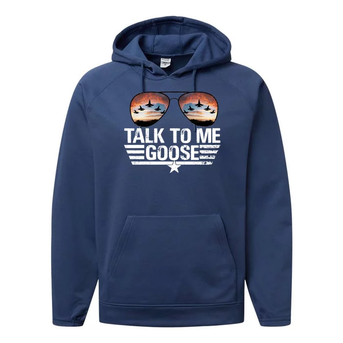 Talk To Me Goose Jet Fighter Sunglasses Performance Fleece Hoodie