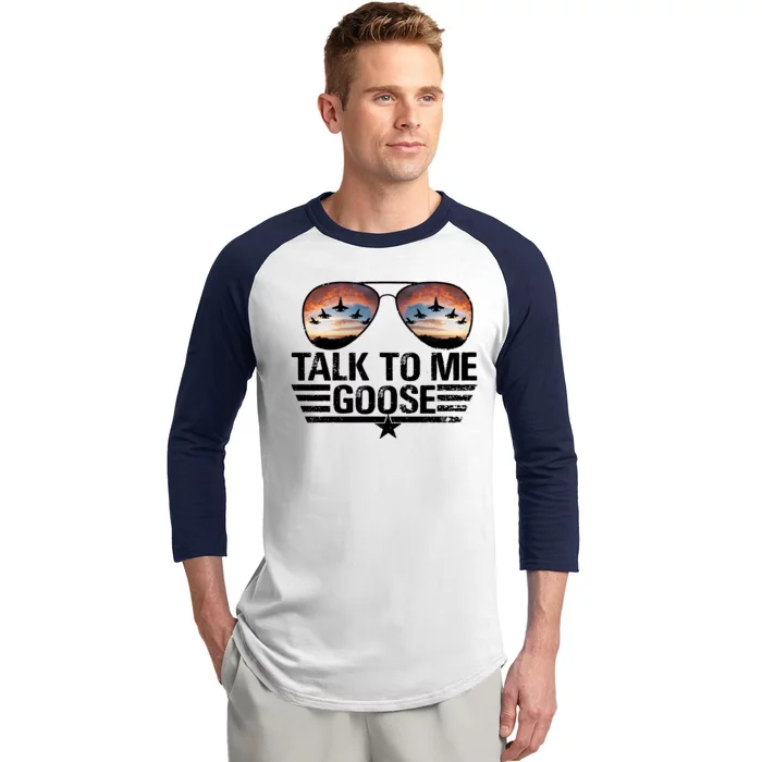 Talk To Me Goose Jet Fighter Sunglasses Baseball Sleeve Shirt