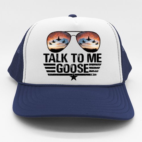 Talk To Me Goose Jet Fighter Sunglasses Trucker Hat
