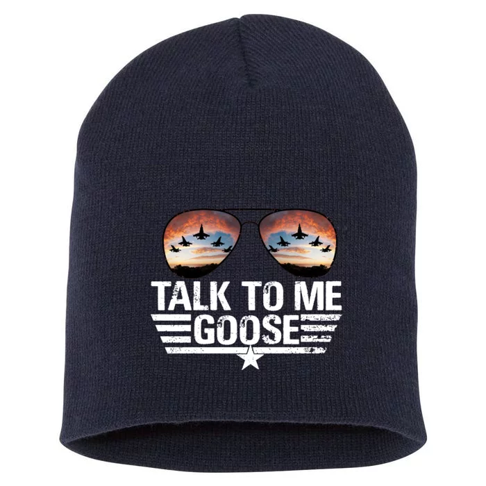 Talk To Me Goose Jet Fighter Sunglasses Short Acrylic Beanie