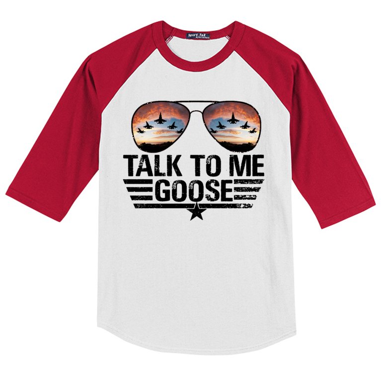 Talk To Me Goose Jet Fighter Sunglasses Kids Colorblock Raglan Jersey