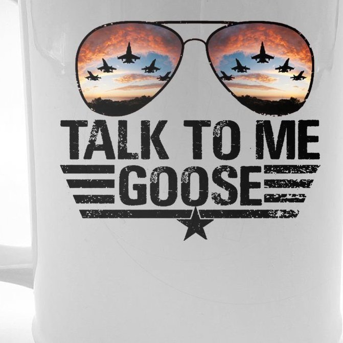 Talk To Me Goose Jet Fighter Sunglasses Beer Stein