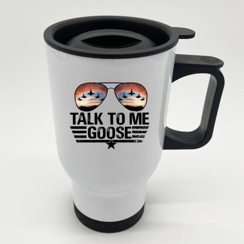 Talk To Me Goose Jet Fighter Sunglasses Stainless Steel Travel Mug
