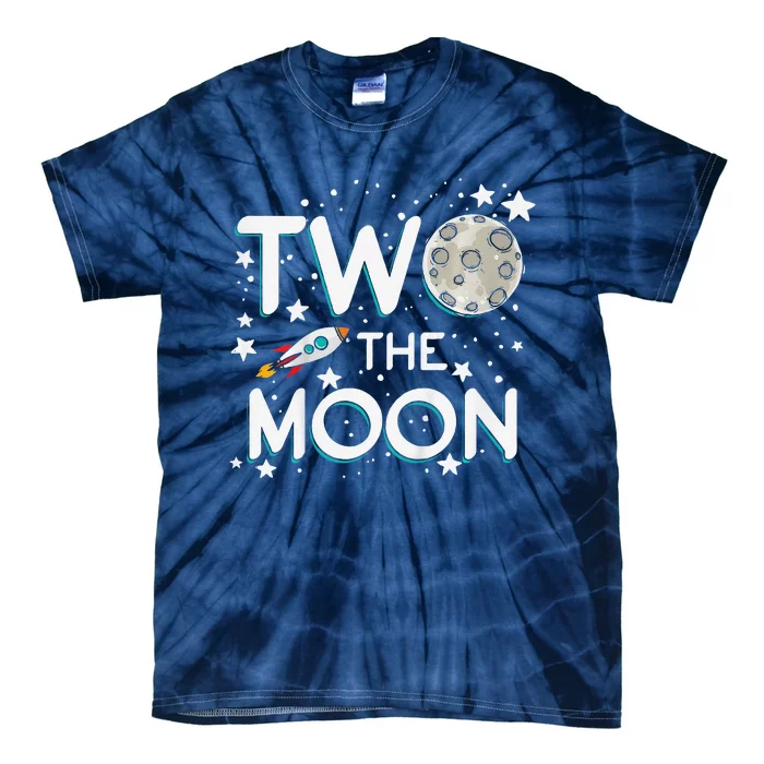 Two The Moon 2nd Birthday Gift For 2 Year Old Tie-Dye T-Shirt