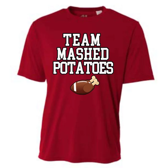 Thanksgiving Team Mashed Potatoes Football Cooling Performance Crew T-Shirt