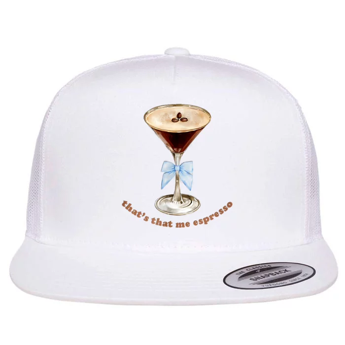 That’S That Me Espresso Espresso Martini Blue Bow Flat Bill Trucker Hat