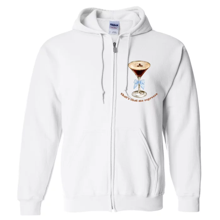 That’S That Me Espresso Espresso Martini Blue Bow Full Zip Hoodie