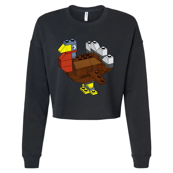 Tukey Thanksgiving Master Builder Block Brick Building Cropped Pullover Crew