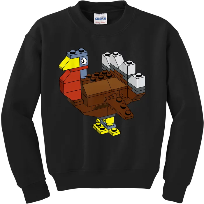 Tukey Thanksgiving Master Builder Block Brick Building Kids Sweatshirt