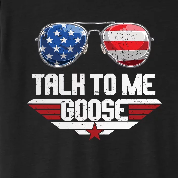 Talk To Me Goose Glasses US Flag Top Maverick ChromaSoft Performance T-Shirt