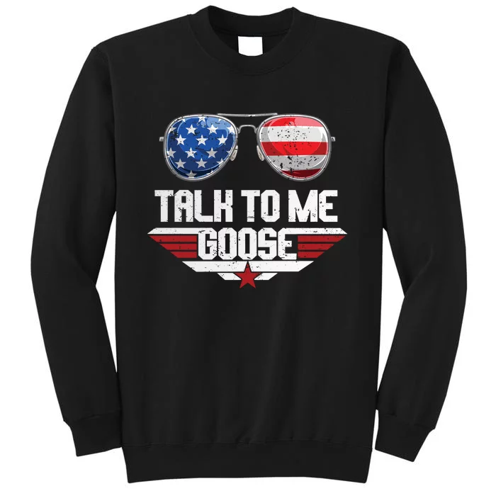 Talk To Me Goose Glasses US Flag Top Maverick Tall Sweatshirt