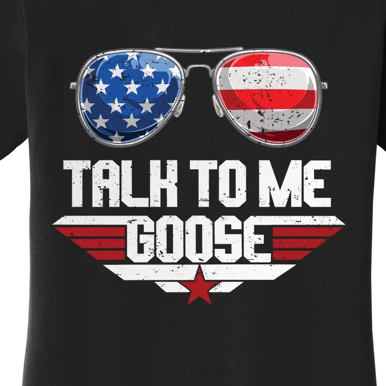 Talk To Me Goose Glasses US Flag Top Maverick Women's T-Shirt