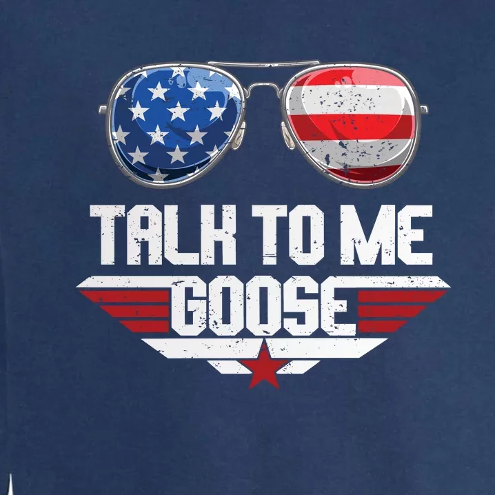 Talk To Me Goose Glasses US Flag Top Maverick Garment-Dyed Sweatshirt