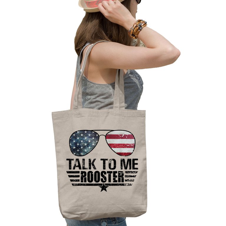Talk To Me Rooster Sunglasses America Flag Tote Bag