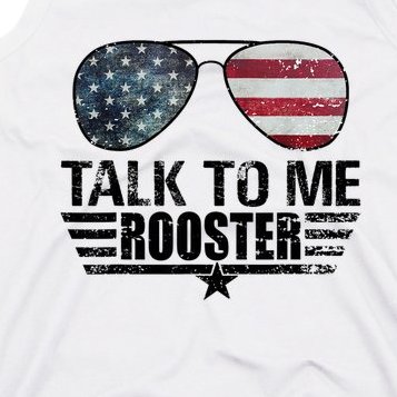 Talk To Me Rooster Sunglasses America Flag Tank Top
