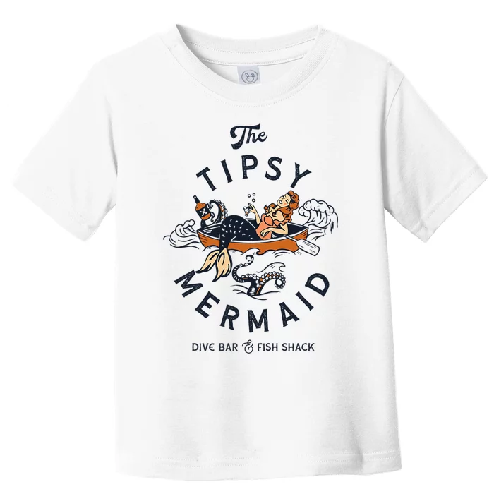 The Tipsy Mermaid Dive Bar & Fish Shack Vintage Pinup Art Toddler T-Shirt