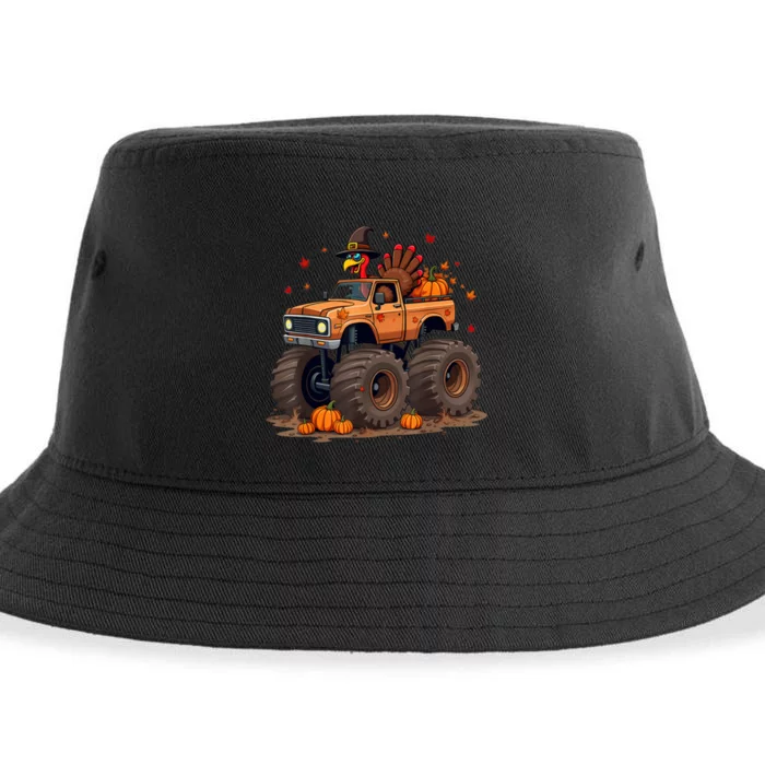 Thanksgiving Turkey Monster Truck Sustainable Bucket Hat