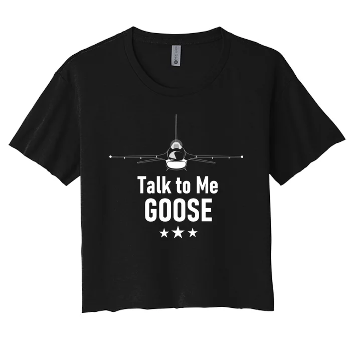 Talk To Me GOOSE Fighter Jet Women's Crop Top Tee