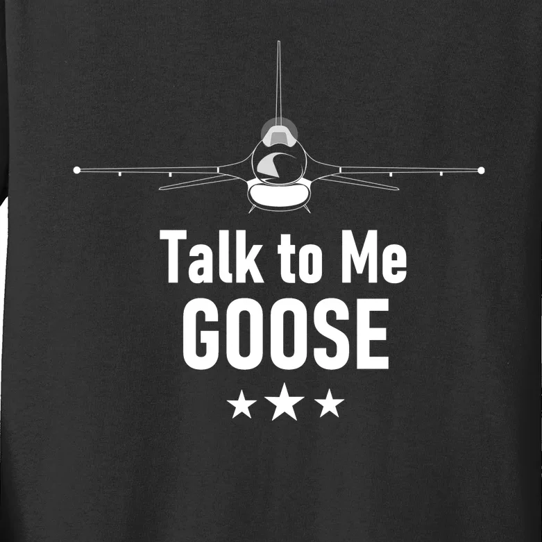 Talk To Me GOOSE Fighter Jet Kids Long Sleeve Shirt