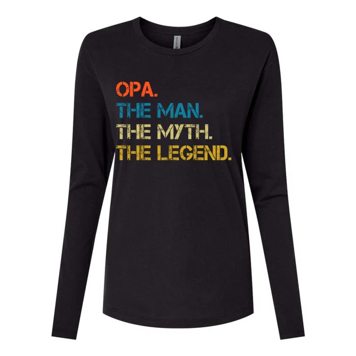 The The Myth The Legend Gift Opa Dad Womens Cotton Relaxed Long Sleeve T-Shirt