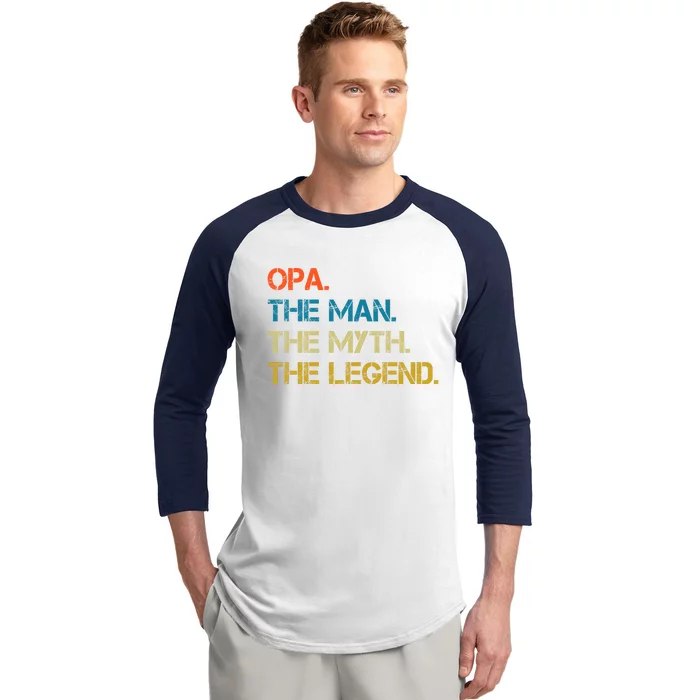 The The Myth The Legend Gift Opa Dad Baseball Sleeve Shirt