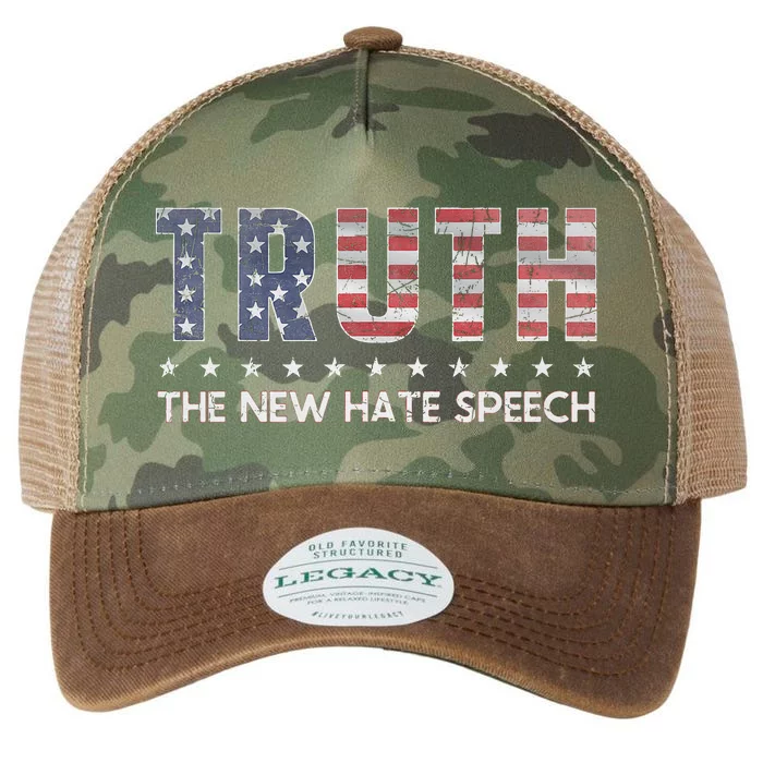 Truth The New Hate Speech Political Correctness USA Flag Legacy Tie Dye Trucker Hat