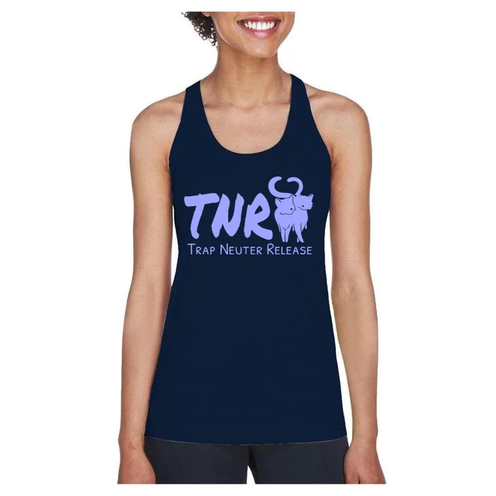 TNR Trap Neuter Release Feral Cat Awareness Women's Racerback Tank