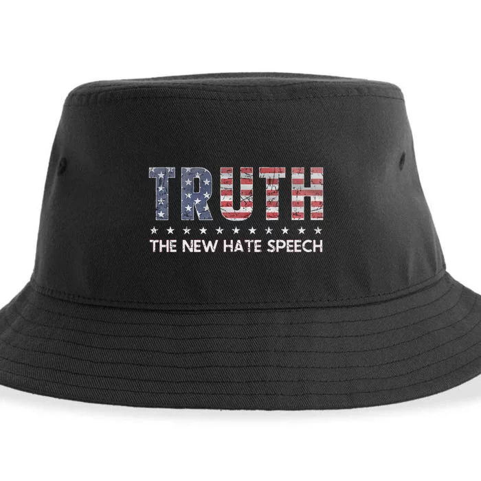 Truth The New Hate Speech Political Correctness Usa Flag Sustainable Bucket Hat