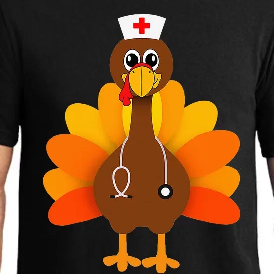 Thanksgiving Turkey Nurse Holiday Nursing Pajama Set