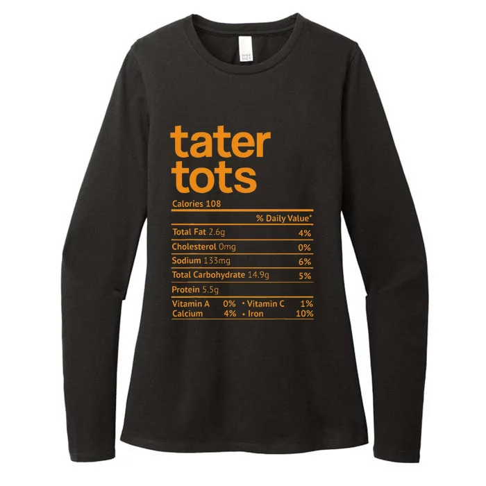 Tater Tots Nutrition Facts Funny Thanksgiving Christmas Food Womens CVC Long Sleeve Shirt