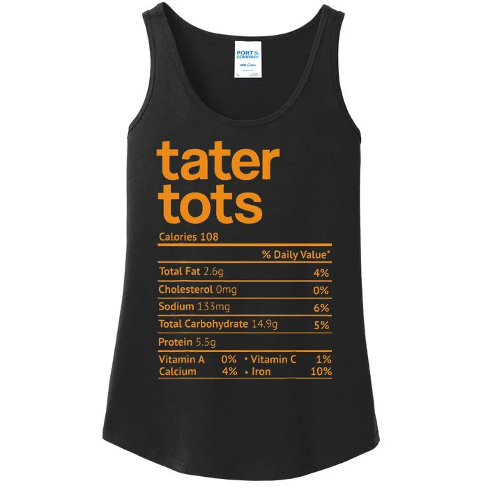 Tater Tots Nutrition Facts Funny Thanksgiving Christmas Food Ladies Essential Tank