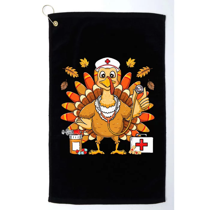 Thanksgiving Turkey Nurse Holiday Nursing Platinum Collection Golf Towel